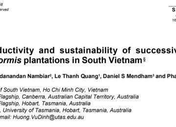 Improving productivity and sustainability of successive rotations of Acacia auriculiformis plantations in South Vietnam