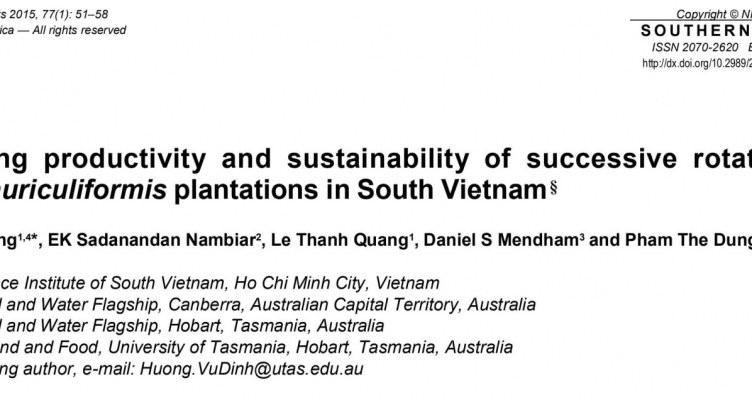 Improving productivity and sustainability of successive rotations of Acacia auriculiformis plantations in South Vietnam